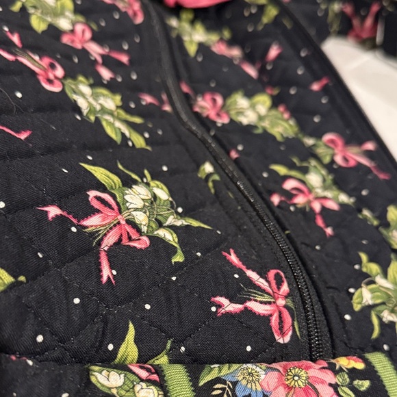 Vera Bradley Floral Quilted Shoulder Bag - Black and Pink - Picture 3 of 4